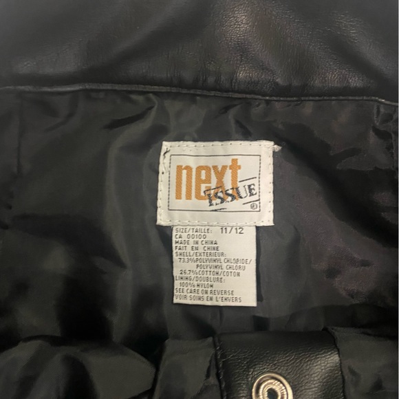 Black pleather mini skirt size 11/12 - Picture 2 of 4